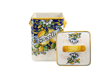 Tall biscuit jar and cover