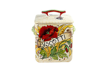 Tall biscuit jar and cover