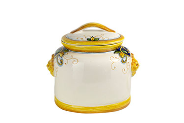 Tall oval biscuit jar and cover