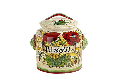Tall oval biscuit jar and cover
